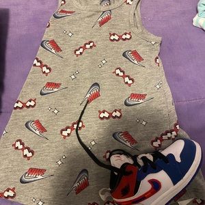 Toddler nike dress and Jordan 1 gym shoes